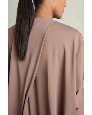 Reiss Gracie - Mink Draped Jersey Midi Dress, S - Multicolour