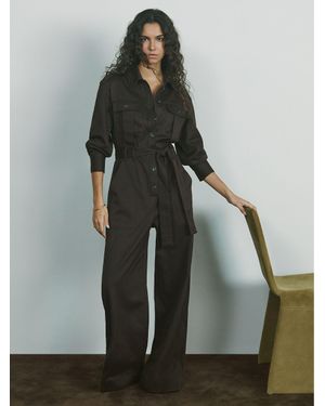 Reiss Wide Leg Utility Jumpsuit - Grey