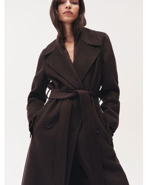 Reiss Double-Breasted Blindseam Coat Wool-Blend - Multicolour