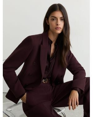 Reiss Gabi Double-Breasted Suit Blazer - Purple