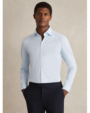Reiss Voyager - Soft Blue Regular Fit Travel Shirt, Xxl
