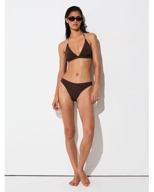 Reiss Fixed-Side Brazilian Bikini Bottoms - White