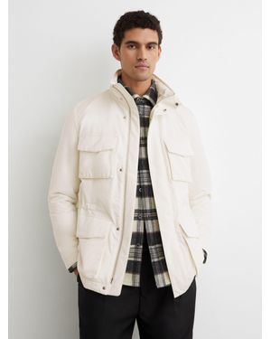 Reiss Cotton-Blend Padded Four-Pocket Jacket - Natural