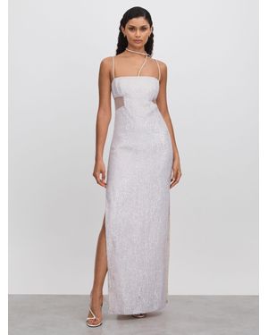Rachel Gilbert Sequin Cut-Out Maxi Dress - White