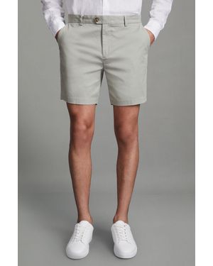 Reiss S - Soft Sage Wicket S Modern Fit Cotton Blend Chino Shorts, 38 S - Grey