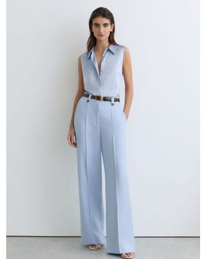 Reiss Amelia - Light Blue Silk Sleeveless Shirt, Us 2