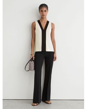 Reiss Colour-Block V-Neck Shell Top - White