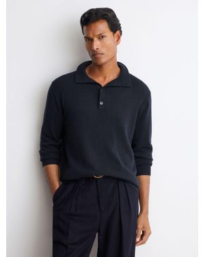Reiss Cashmere Funnel-Neck Jumper - Blue