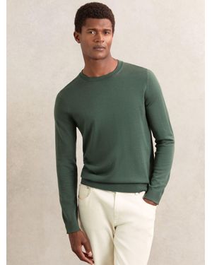 Reiss Merino-Wool Crew-Neck Jumper - Green
