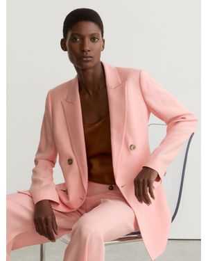 Reiss Double-Breasted Peak-Lapel Suit Jacket - Pink
