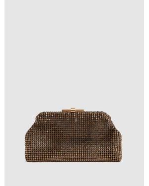 Reiss Embellished Clutch Bag - Brown