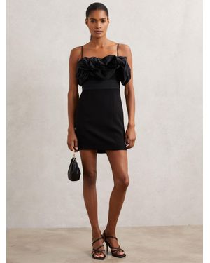 Reiss Sculptural Strapless Mini Dress - Natural