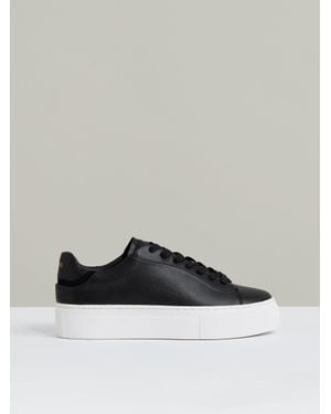 Reiss Leather Low Top Trainers - Black