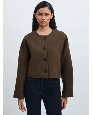 Meotine Wool-Blend Cropped, M & L - Brown