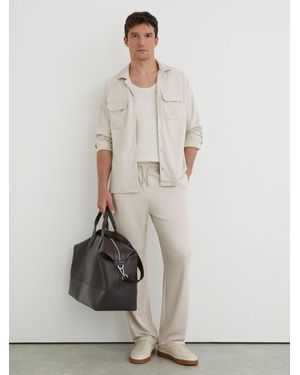 Reiss Relaxed Jersey Drawstring Trousers - White