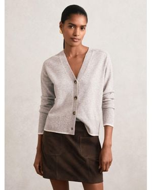 Reiss Mini Suede Patch Pocket Skirt - Natural