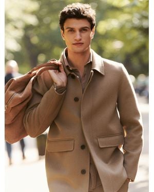 Reiss Wool Blend Double Face Button Jacket - Green