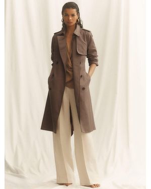 Reiss Tall Hooded Insert Trench Coat - Natural