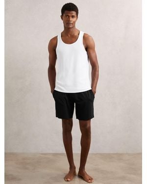 Reiss Cotton Jersey Logo-Waistband Shorts With Stretch - Natural