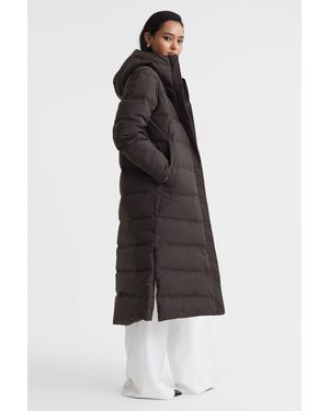 Scandinavian Edition Long Quilted Coat - Blue