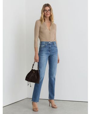 Reiss Aubrey - Mid Blue Slim Straight-leg Jeans, 25w X 33l (uk 25 L)