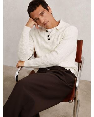 Reiss Cable-Knit Jumper With Wool - Natural