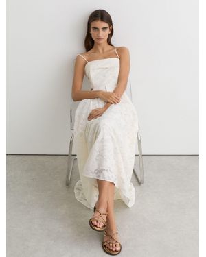Reiss Raina - Dark Gold Leather Twist-strap Flat Sandals, Us 7 (uk 5) - White