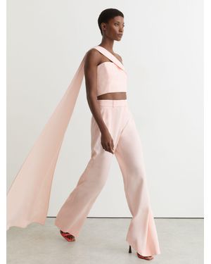 Reiss Petite Wide-Leg Tailored Trousers - Pink