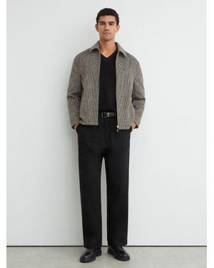 Reiss Wool-Blend Relaxed-Fit Trousers - Grey