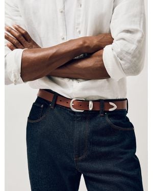 Reiss Jonny - Tan Brown Leather Western Belt, 34 - Multicolour