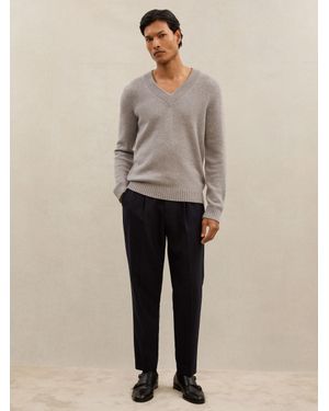 Reiss Atelier Cashmere V-Neck Jumper - Natural