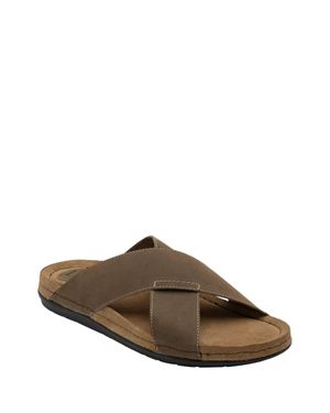 Lotus Leather Mule Sandals - Brown