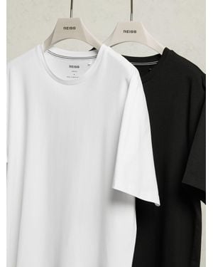 Reiss Stretch-Cotton Loungewear T-Shirts 2 Pack - Black