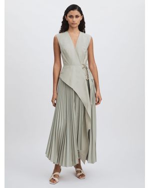 Acler Wrap Maxi Dress With Pleated Skirt - White