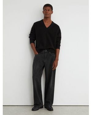 Reiss Loose-Fit Rigid-Denim Jeans - Black