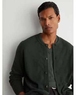 Reiss Wool-Cashmere Jersey-Knit Cardigan - Green
