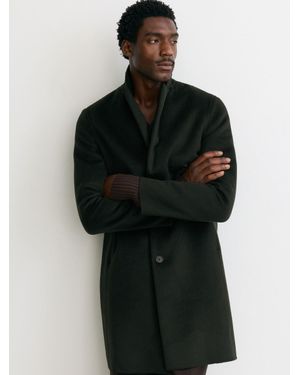Reiss Knight - Green Wool-blend Single-breasted Epsom Coat, Xxl - Black