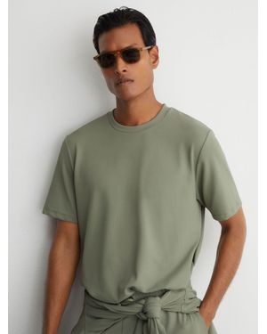 Reiss R-Flex Stretch-Twill Modern-Fit T-Shirt - Green