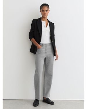 Reiss Selin Mid-Rise Straight-Leg Jeans - Grey
