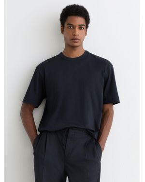 Reiss Airwater-Cotton Relaxed-Fit T-Shirt - Blue