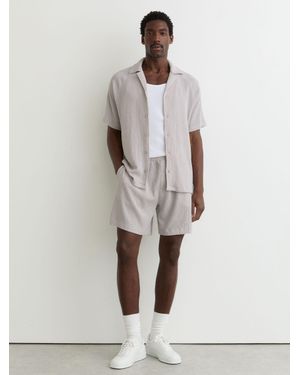 Reiss Textured Drawstring Shorts - Natural