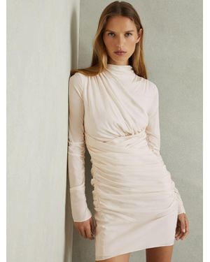 Reiss Kitty - Pale Pink Ruched Mini Dress, Us 0 - Natural