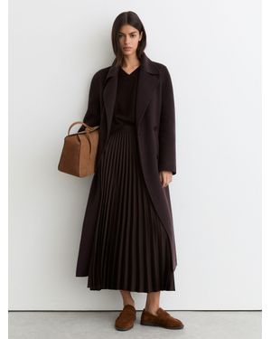 Reiss Pleated Midi Skirt - Black