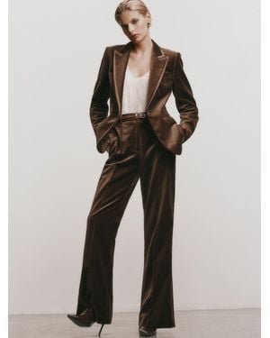 Reiss Velvet Flared Tuxedo Trousers - Multicolour