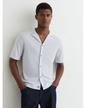 Reiss Merino Wool Cuban-Collar Shirt - White