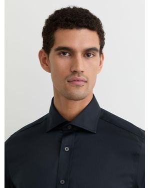 Reiss Bishopsgate Slim Fit Cotton-Blend Stretch Shirt - Blue