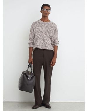 Reiss Camel Cotton-Blend Marled Relaxed Jumper - White
