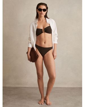 Reiss High Cut Bikini Bottoms - Natural