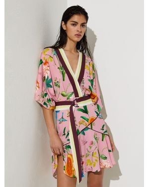 Reiss Scarf-Print Belted Beach Mini Dress - White