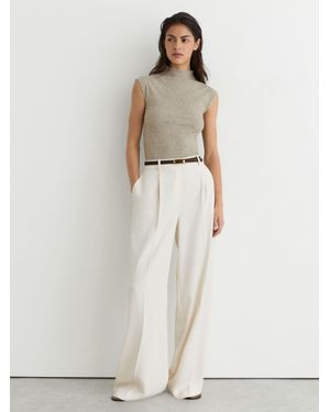 Reiss Metallic High-Neck Vest - White